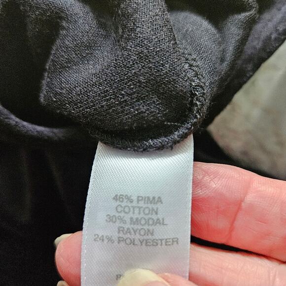 J. Jill PureJill Crushed Velvet Black Velour Pull On Mid Rise Pants Small Petite - Picture 9 of 9